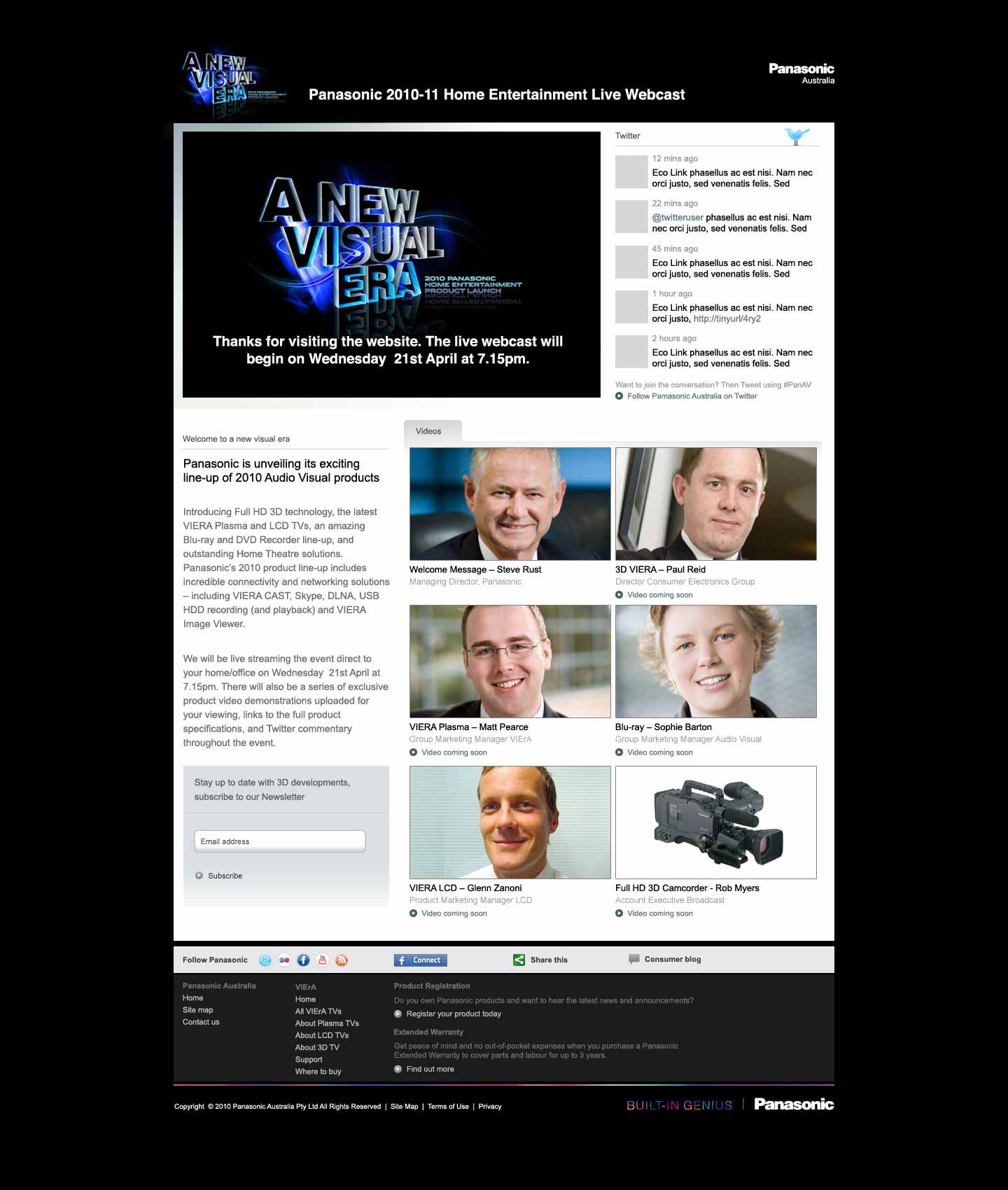 screenshot - Panasonic – A New Visual Era - microsite